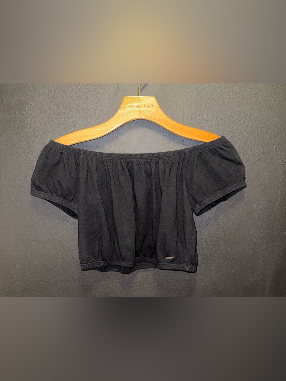 Hollister Black Off-Shoulder Crop Top